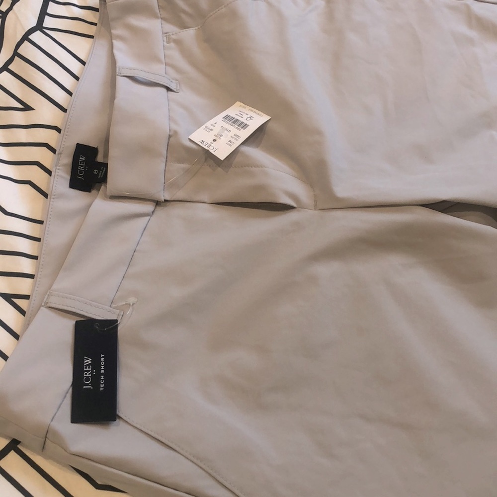 JCrew Oyster Grey Tech/golf shorts. NWT. Womens size 8.